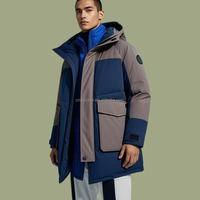 Vêtements d'hiver Parka universitaire formelle Chaude à fermeture éclair Manteaux pour hommes Motion Ski Puffer Chasse en plein air Haut de gamme Biker Keep Down Jacket