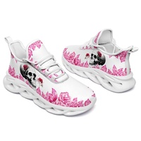 Baskets personnalisées à motif Crâne et Rose, respirantes, avec semelle en maille, chaussures de course décontractées, personnalisation du motif