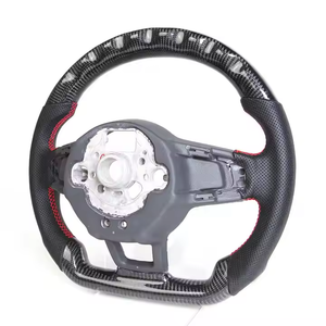 Volant sport en cuir et fibre de carbone pour VW Golf MK4-MK8 <span class=keywords><strong>Caddy</strong></span> Jetta Scirocco Polo Vento Arteon avec lumières LED - Product Image 3