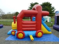 Château gonflable sur le thème du train, structure de saut en nylon pour enfants, parc d'aventure, garderie, jeux en plein air - Product Image 4