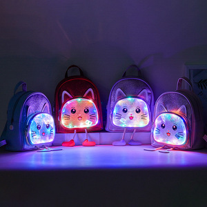 Zaino con luce lampeggiante a LED per bambini a forma di <span class=keywords><strong>bambina</strong></span> carina per viaggi con fodera in poliestere chiusura a cerniera - Product Image 1