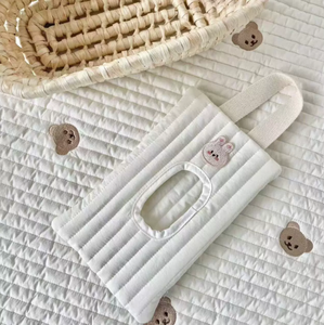 Boîte portable pour lingettes humides avec couvercle rabattable, sac de rangement suspendu pour voiture et poussette, porte-papier - Product Image 3
