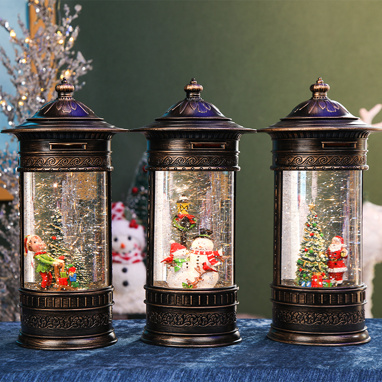 2023 Neu Design LED Weihnachtslaterne mit Musik und Glitter