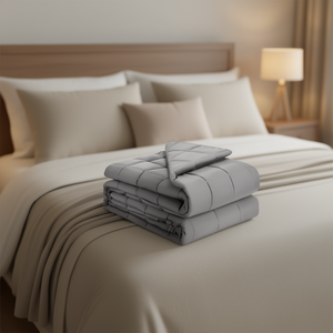 Couverture lestée King Size 25 lb, rafraîchissante, respirante, matelassée, 100 % coton, garnie de billes de verre, utilisable en toutes saisons - Product Image 2