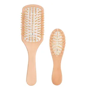 hot deals natural wooden comb hair brush natural wood bamboo hair brush for hair care