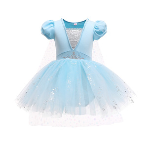 Tema di presentazione della ginnastica festa di Halloween Cosplay per bambini <span class=keywords><strong>Elsa</strong></span> Anna Rapunzel Sofia bambine Tutu abito da ballo - Product Image 5