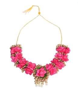 Elegante Conjunto de Joyería Floral Roja Hecha a Mano para Novia, Collar, Aretes y Pulsera Étnicos para Boda, Accesorios para Fiesta Nupcial - Product Image 1