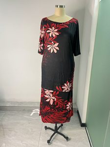 Conjunto Puletasi Samoano con Cintura Elástica, Vestido Maxi de Dos Piezas para Mujer, para Fiesta Luau, Tela Natural de Secado Rápido, Ajustado al Cuerpo, Tallas XS-7XL, Polinesia - Product Image 2