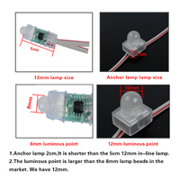 Lampu Latar Belakang LED Pixel Kecil 12mm Bentuk Persegi Luar Ruangan Microlandscape DC5V RGB Warna Penuh SANAN IP67 Tahan Air