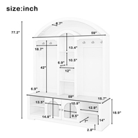 [Stock US] Armoire multifonctionnelle/Armoire d'entrée équipée de rangements à chaussures et de cintres, expédition domestique aux États-Unis, MOQ 1