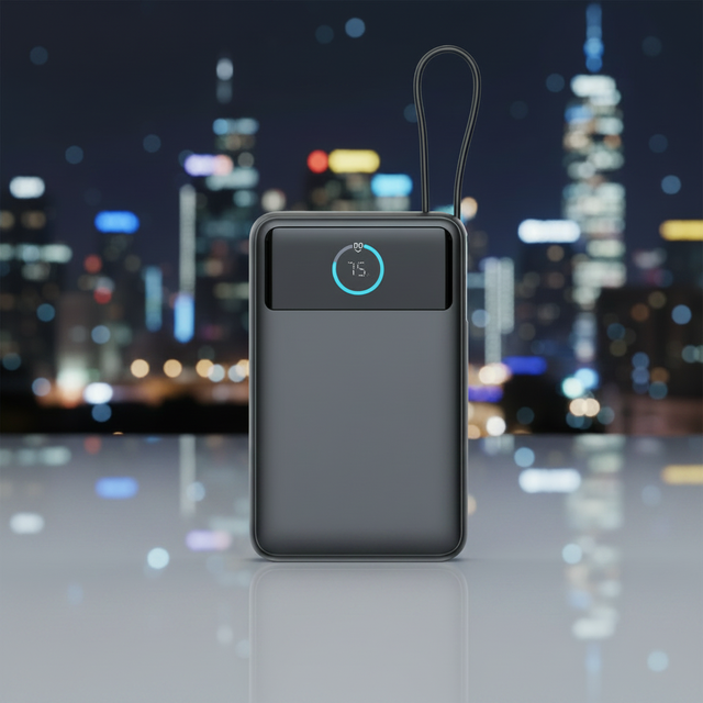 3-in-1 Magnetic Power Bank 10000mAh Qi2/Qi2.2 Wireless Charging Built-in Type-C Cable TFT/LCD Screen PD 20W Fast Charge