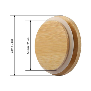 Grosir tutup bambu stoples gabus kaca 70mm 86mm mulut lebar kualitas makanan kedap udara - Product Image 3