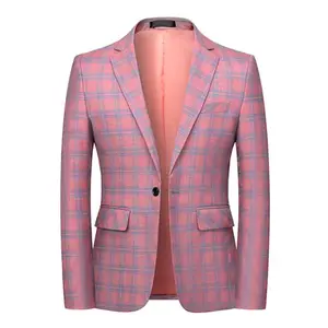 Sidiou Group New Fashion Spring and Autumn Casual Men Plaid Blazer Male Slim Single-breasted Suit Men's Jacket Blazer