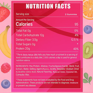 Gommes protéinées riches en vitamines, faibles en sucre, 10 g de protéines <span class=keywords><strong>pour</strong></span> adultes, soutien énergétique et musculaire - Product Image 2