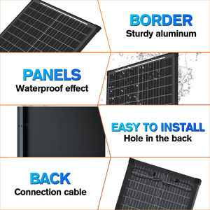 Panneaux Solaires Monocristallins Bifaciaux Entièrement Noirs en Stock d'Entrepôt, 100 Watts, Panneaux Photovoltaïques Solaires de Qualité en Stock à Prix Abordable - Product Image 4
