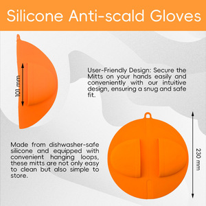 Gants de barbecue en silicone flexibles et antidérapants pour l'extérieur, gants anti-brûlure résistants à la chaleur, de qualité alimentaire, faciles à utiliser, gants de four - Product Image 3