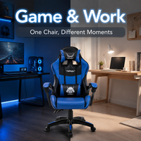 Chaise de jeu AOR avec roulettes de 50 mm, inclinable à 135 degrés, pour bureau, jeux, confortable, pivotante, réglable en hauteur, vente en gros