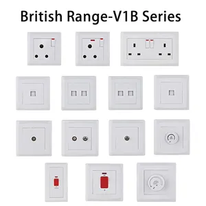 Electric Switch And Socket Factory Directly Wholesale White British Range Universal Multifunctional Neon Wall Socket Switches And Sockets Electrical