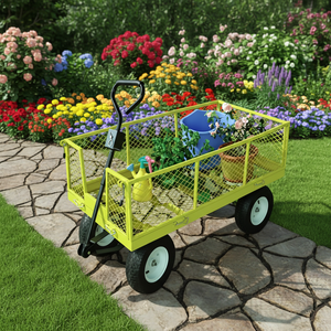 Multi-Purpose 4 Wheel Metal Mesh <strong>Cart</strong> 700KG Load Capacity OEM Customizable for Outdoor Picnics Warehouse Logistics Gardening - Product Image 2