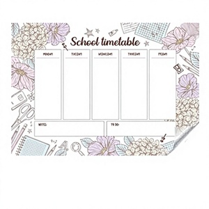 Students Erasable School Timetable Planner High Grade Paper Eco Friendly B2B Quality As Shown - Product Image 1