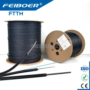 2 Fibra 2 kablo bırakma teli Fiber damla Ftth kablo açık 1 2 4 çekirdek G652d G657a 2core bırakma teli fiber kablo