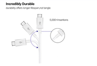 Câble USB de charge rapide premium, câble de données USB vers Type C, câble de charge rapide USB-C 2A pour téléphone portable, câble de données pour iPhone Huawei Xiaomi