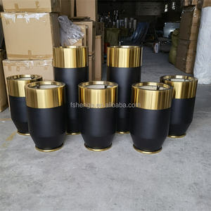 Maceta grande <span class=keywords><strong>de</strong></span> acero inoxidable <span class=keywords><strong>para</strong></span> suelo <span class=keywords><strong>de</strong></span> metal negro, maceta dorada <span class=keywords><strong>para</strong></span> interiores y exteriores, jarrones <span class=keywords><strong>para</strong></span> decoración del hogar - Product Image 3