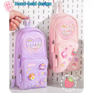 <span class=keywords><strong>Estuche</strong></span> de lápices de papelería <span class=keywords><strong>escolar</strong></span> de alta estética para niñas de secundaria, Material de Metal de lona Oxford con bolsas de lápices de gran capacidad - Product Image 4