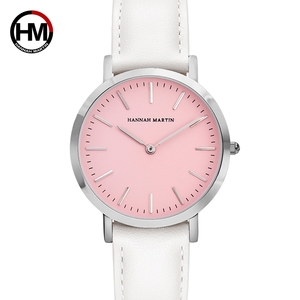 Reloj de Mujer Hannah Martin CF36 HM, Reloj de Cuarzo de la Marca HM, Esfera Rosa, Escala Casual, Relojes Sencillos de Color Puro, Correa de Cuero de Moda - Product Image 2
