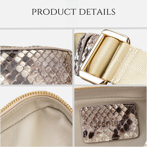 OEM ODM Personalizado de Lujo Real Genuino <span class=keywords><strong>Piel</strong></span> de Serpiente de Cuero Pequeño Mujeres Hombres Unisex Crossbody Hombro Sling Pecho Bolsas - Product Image 3