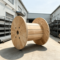 Carrete de Madera Sólida de Gran Capacidad para Enrollar Cables, Hecho a Medida para Cable de Fibra Óptica en Construcción, Tambores de Madera para Cables