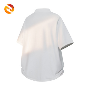 <span class=keywords><strong>Camiseta</strong></span> de verano de manga corta para <span class=keywords><strong>hombre</strong></span>, <span class=keywords><strong>hombreras</strong></span>, diseño personalizado de alto nivel, Color sólido, semi-cremallera, 240 gramos de tela, camisetas simples - Product Image 4