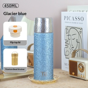 Taza de Té de Titanio Puro <span class=keywords><strong>con</strong></span> Doble Aislamiento, <span class=keywords><strong>Filtro</strong></span> de Malla, Diseño Martillado al Vacío, Anti-Caída, <span class=keywords><strong>con</strong></span> Medición de Temperatura - Product Image 5