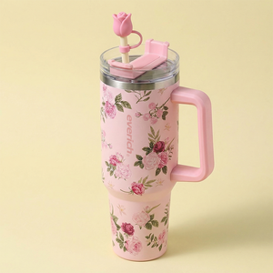 Proveedor Destacado: Vaso de Acero Inoxidable de Doble Capa 304 de 40oz, Estilo Moderno y Divertido, con Pajita y Asa, Libre de BPA - Product Image 1