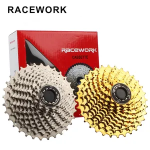 RACEWORK33スピードバイクカセットフライホイール11-28 3234Tシルバーとゴールド11スピードロード自転車パーツカセット
