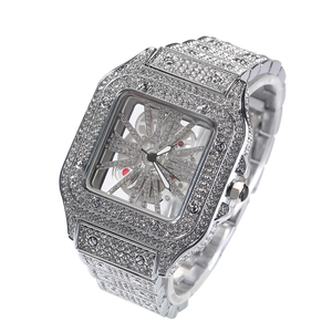 Reloj de Pulsera de Cuarzo UWIN Hip Hop Esqueleto Calado Cuadrado Resistente al Agua para Uso Diario para Hombre y Mujer - Product Image 3