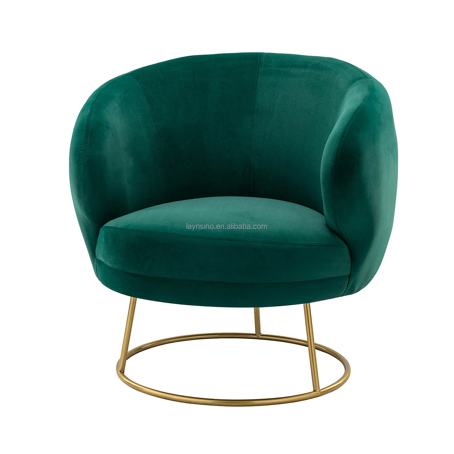 İskandinav Modern tasarım yeşil kadife vurgu sandalye kapalı oturma odası ev yatak eğlence yuvarlak kol tekli koltuk