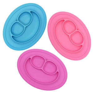 <span class=keywords><strong>Assiette</strong></span> en Silicone pour enfants, Section créative, smiley, avec ventouse, napperon en Silicone pour bébé - Product Image 2