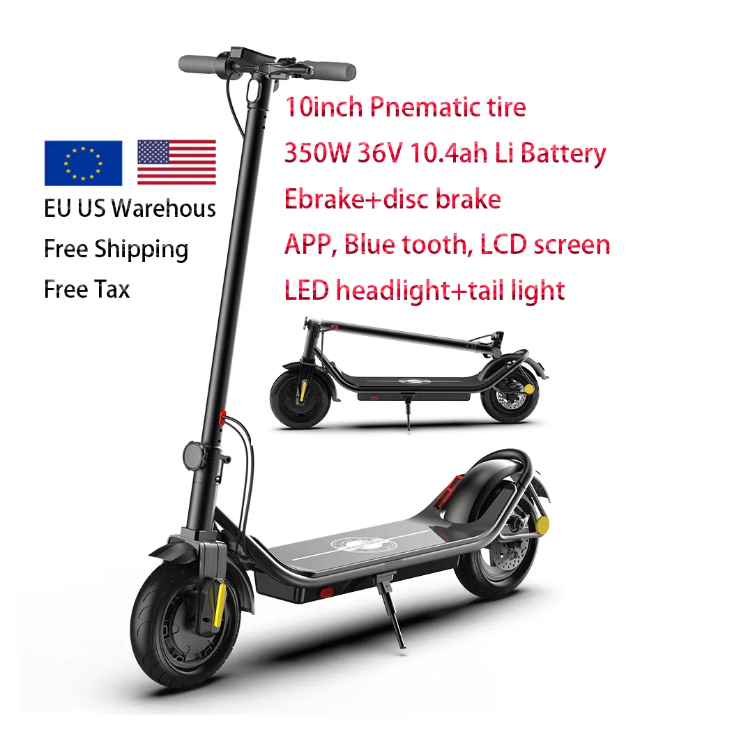 Châu Âu USA Kho Miễn Phí Vận Chuyển E-Scooter 10Inch Có Thể Gập Lại 2 Bánh Xe Kick Scooters Electr