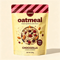 Sachet d'emballage personnalisé pour céréales mélangées, en aluminium, autoportant, avec fermeture éclair, pour céréales de petit-déjeuner