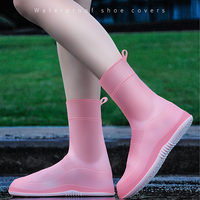 Chaussures de pluie protectrices en plastique TPE chaussures en caoutchouc réutilisables et antidérapantes couvre-chaussures en silicone imperméables