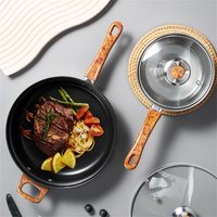 Lovfe FACTORY Vente en Gros 12 Pièces Batterie de Cuisine Antiadhésive en Acier Inoxydable Compatible Induction
