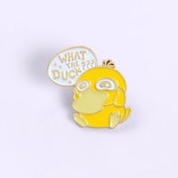 Broches en alliage de conceptions d'animaux animés créatifs en gros mignon petit canard jaune embellissements fée coulée à la main Logo personnalisé
