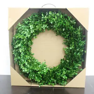 Wholesale high quality real dry preserved boxwood leaf wreath home office decorative boxwood balls dried preserved boxwood