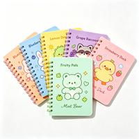 A6 Niedliches Tier-Spiralnotizbuch 60 Blatt 80g/m² Liniert PP-Einband Notizblock Abreißbare Seiten Kawaii Schreibwaren Kindergeschenk Großhandel
