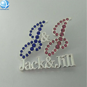 Spilla in lega JJ Round Hollow di <span class=keywords><strong>Jack</strong></span> and <span class=keywords><strong>Jill</strong></span> of America con perla bianca e cristalli rosa e blu, distintivo della confraternita greca 1938 JJOA - Product Image 5