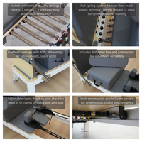 Máquina de Pilates Reformer Duradera y Estable con Colores y Logotipos Personalizables, con Media Potencia para Entrenamiento de Yoga y Fitness