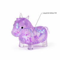 Jouet anti-stress Licorne liquide scintillant, jouet sensoriel TPR souple pour enfants et adultes, cadeau apaisant l'anxiété, vente en gros