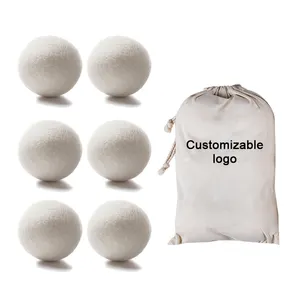 Private Label Organic Wool Felt Balls Drying Balls For Laundry And Washing Ball Drier Machine