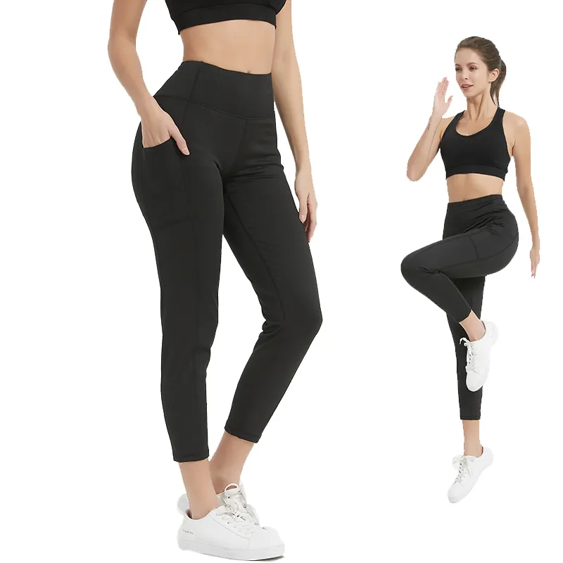 Custom Workout Pants Sports Fitness Active Wear Leggings With Pocket High Waist Yoga Gym Flare Leggings For Women